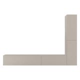 Parete Attrezzata Beige Modulabile 4 Ripiani, Apertura Battente - Gatafa