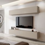 Parete Attrezzata Beige Modulabile 4 Ripiani, Apertura Battente - Suisio