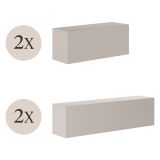 Parete Attrezzata Beige Modulabile 4 Ripiani, Apertura Battente - Suisio