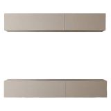 Parete Attrezzata Beige Modulabile 4 Ripiani, Apertura Battente - Suisio
