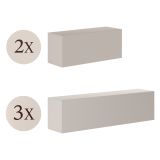 Parete Attrezzata Beige Modulabile 5 Ripiani, Apertura Battente - Gate