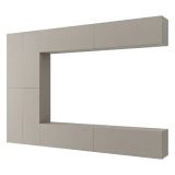 Parete Attrezzata Beige Modulabile 8 Ripiani, Apertura Battente - Gatira