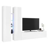 Parete Attrezzata Bianco 12 Ripiani Modulabile 280x30x180h cm, 12 Vani - Grado