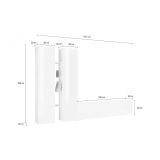 Parete Attrezzata Bianco 12 Ripiani Modulabile 280x30x180h cm, 12 Vani - Grado