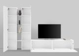 Parete Attrezzata Bianco 12 Ripiani Modulabile 280x30x180h cm, 12 Vani - Grado