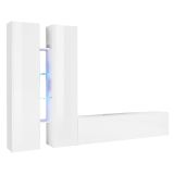 Parete Attrezzata Bianco 12 Ripiani Modulabile 280x30x180h cm, 12 Vani - Grado