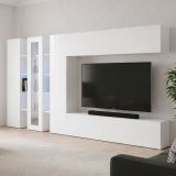 Parete Attrezzata Bianco 20 Ripiani Modulabile 320x30x180h cm, 19 Vani - Bellino