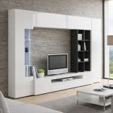 Parete Attrezzata Bianco 7 Ripiani Modulabile 290x40x192h cm, 16 Vani - Mazze