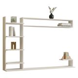 Parete Attrezzata Bianco 8 Ripiani 5 Vani, set Componibile - Viggiona