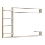 Parete Attrezzata Bianco 8 Ripiani 5 Vani, set Componibile - Viggiona
