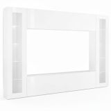 Parete Attrezzata Bianco 8 Ripiani Modulabile 260x30x180h cm, 12 Vani - Bellizzi
