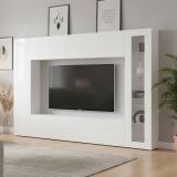 Parete Attrezzata Bianco 8 Ripiani Modulabile 260x30x180h cm, 14 Vani - Alatri