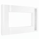 Parete Attrezzata Bianco 8 Ripiani Modulabile 260x30x180h cm, 14 Vani - Alatri