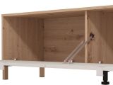 Parete Attrezzata Bianco Crema Marrone Rovere Nodi 5 Ripiani un Cassetto 234x40x178h cm, Modulabile - Alunzio