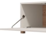 Parete Attrezzata Bianco Crema Marrone Rovere Nodi 6 Ripiani Modulabile 237.5x41.5x160.5h cm, 9 Vani - Tiana