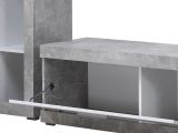 Parete Attrezzata Bianco Grigio Cemento 10 Ripiani 3 Ante 266.5x41.5x186h cm, Ripiani in Vetro - Dongo