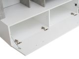 Parete Attrezzata Bianco Grigio Cemento 7 Ripiani 10 Vani 170.5x41.5x170.5h cm, Un'anta - Moggio