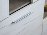 Parete Attrezzata Bianco Larice Marrone Rovere Nodi Modulabile 14 Ripiani 262x35x195h cm, Cassetti - Oggiono