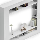 Parete Attrezzata Bianco Lucido 7 Ripiani Cassetti 216x30.4x158.6h cm - Sadali
