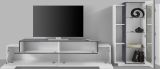 Parete Attrezzata Bianco Lucido Grigio Ardesia Modulabile 7 Ripiani, 14 Vani Made in Italy - Maja