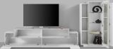 Parete Attrezzata Bianco Lucido Grigio Cemento Modulabile 7 Ripiani, 14 Vani Made in Italy - Maja