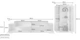 Parete Attrezzata Bianco Lucido Marrone Pero Modulabile 7 Ripiani, 14 Vani Made in Italy - Maja