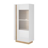 Parete Attrezzata Bianco Lucido Marrone Rovere Modulabile 8 Ripiani, 11 Vani - Kanazala