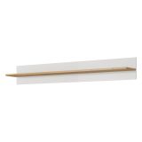 Parete Attrezzata Bianco Lucido Marrone Rovere Modulabile 8 Ripiani, 11 Vani - Kanazala