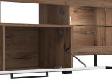 Parete Attrezzata Bianco Marrone Noce Modulabile 10 Ripiani 263x40x162.5h cm, 3 Ante - Dueville