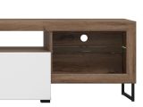 Parete Attrezzata Bianco Marrone Noce Modulabile 10 Ripiani 263x40x162.5h cm, 3 Ante - Dueville