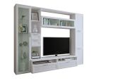 Parete Attrezzata Bianco Modulabile 4 Cassetti, 8 Ripiani - Carenno