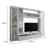 Parete Attrezzata Bianco Modulabile 4 Cassetti, 8 Ripiani - Carenno