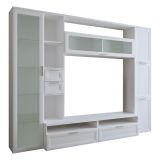 Parete Attrezzata Bianco Modulabile 4 Cassetti, 8 Ripiani - Carenno