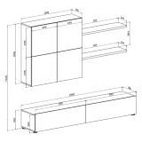 Parete Attrezzata Bianco Modulabile 4 Ripiani, 6 Ante - Bagnaria