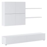 Parete Attrezzata Bianco Modulabile 4 Ripiani, 6 Ante - Bagnaria