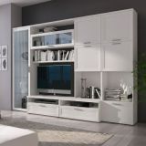 Parete Attrezzata Bianco Modulabile 5 Ripiani, 10 Ante - Cicala