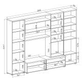 Parete Attrezzata Bianco Modulabile 5 Ripiani, 10 Ante - Cicala