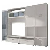 Parete Attrezzata Bianco Modulabile 5 Ripiani, 10 Ante - Cicala