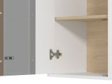 Parete Attrezzata Bianco Opaco Marrone Rovere Modulabile 7 Ripiani 260x40x183h cm, 10 Vani - Albese