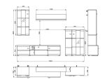 Parete Attrezzata Bianco Opaco Nero Modulabile 7 Ripiani 264x41.5x182h cm, 4 Ante - Ozzero