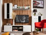 Parete Attrezzata Bianco Opaco Nero Modulabile 7 Ripiani 264x41.5x182h cm, 4 Ante - Ozzero