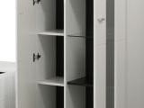 Parete Attrezzata Bianco Opaco Nero Modulabile 7 Ripiani 264x41.5x182h cm, 4 Ante - Ozzero