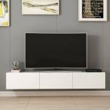 Parete attrezzata Centauri, Composizione soggiorno, Mobile salotto multiuso, Armadio porta TV, 180x32 h30 cm, Bianco