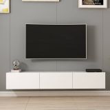 Parete attrezzata Centauri, Composizione soggiorno, Mobile salotto multiuso, Armadio porta TV, 180x32 h30 cm, Bianco