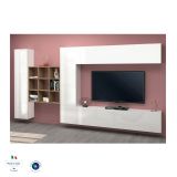 Parete attrezzata classica 350cm bianca lucida - Agira
