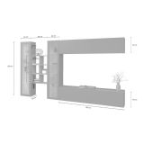 Parete attrezzata Demetrio, Set salotto porta TV a 4 ante, Mobile soggiorno multiuso, 100% Made in Italy, cm 280x30h180, Antracite e Acero
