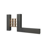 Parete attrezzata Denis, Set salotto porta TV a 3 ante, Mobile soggiorno multiuso, 100% Made in Italy, cm 270x30h180, Antracite e Acero