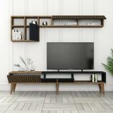 Parete attrezzata design 180cm noce e antracite - Ostro