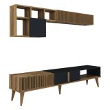 Parete attrezzata design 180cm noce e antracite - Ostro
