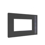 Parete attrezzata Donatello, Set salotto porta TV, Mobile soggiorno multiuso con vetrina e luce LED, 100% Made in Italy, cm 260x30h180, Antracite